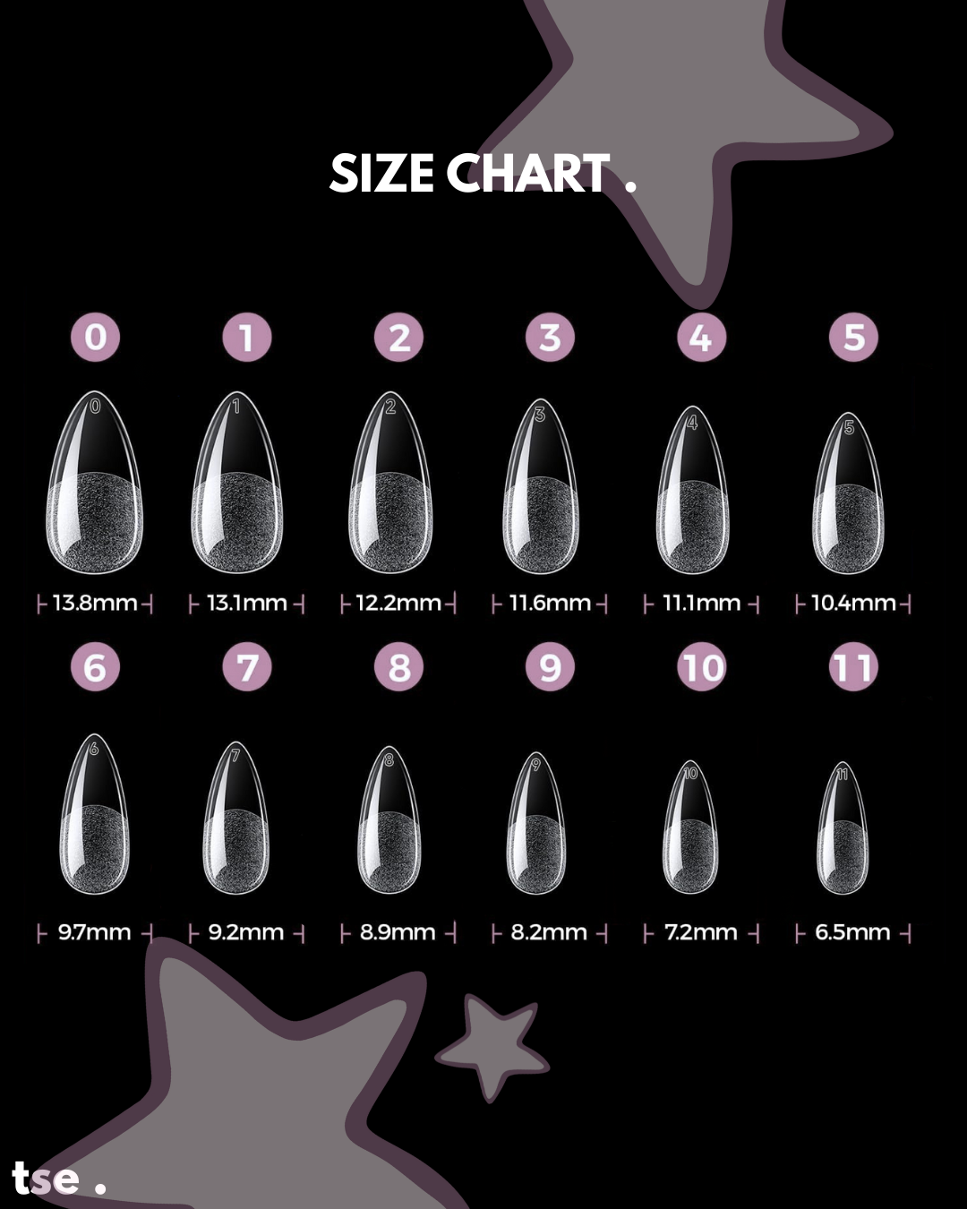 SIZE CHART .